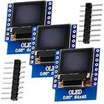 AZDelivery 0.66-inch 64x48 3.3V OLED Display Module I2C IIC HW-699 SSD1306 IoT Display Shield Compatible with D1 Mini (Pack of 3) Including E-Book!