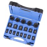 JET 1/2 Inch Drive Impact Socket Set - 6 Point Professional Impact Sockets - Standard SAE - 19 Pieces