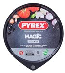 Pyrex Magic Pizza Pan Carbon Steel Easy Grip Non Stick Coating 30cm Black (Pack of 2)