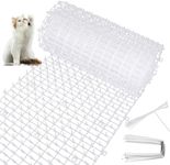 MUXHEL Cat Scat Mat with Spikes, 30x400cm White Anti Cat Spikes Cat Repellent Mat with 16 U-Shaped Pegs & 16 Cable Ties, Flat Prickle Strip Dig Stopper for Anti Cat Indoor Outdoor Garden