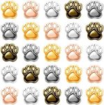 30Pcs Alloy Enamel Dog Paw Footprint Beads European Large Hole Loose Beads Charms Puppy Paw Footprint Metal Spacer Beads for DIY Snake Chain Bracelet Jewelry Making Hole:4.8mm