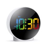 Ankilo NEWEST Digital Alarm Clock, LED Electronic Clock, Small Desk Clock with 2 Alarms, Snooze, Dimmable Alarm Days Set 12/24H Display, Bedside Clock