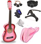 38" Wood Guitar With Case and Accessories for Kids/Boys/Girls/Teens/Beginners (38" Pink Gradient)