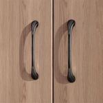LAPO 3 Piece Drawer Handle for Kitchen, Cabinet Pull Handle for Cupboard Drawers, Window Handle (6 Inch, Glossy Black-Grey, Pack of 3)