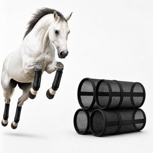 PETNOME Fly Boots for Horses Set of 4, Shoofly Leggings for Horses, Mesh Shoofly Boots for Horses Breathable Adjustable,Anti-Sag Stays, Reduces Stomping & Fatigue Black
