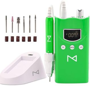 M GEM - Professional Brushless 35k RPM Nail Drill E-File - 3 Adjustable RPM Zones, Forward/Reverse, Long Battery Life - Salon-Grade Nail Care Tool (Neon Green)