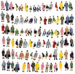 House Life 100pcs 1:87 Scale DIY Painted Figures Tiny People Colorful Mixed Model People Standing and Sitting People Train Park Street Passengers