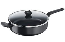 Tefal B55537 Easy Cook and Clean Sauté Pan 28 cm | Including Glass Lid | Non-Stick Coating | Safe | Thermal Signal | Diffusion Pan Base | Healthy Cooking | Black