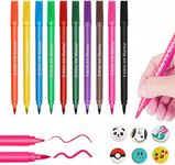 Edible Markers for Cookies Food Coloring Pens 10Pcs, Food Decorating Pens, Fine and Thick Tip Food Grade Gourmet Writers for DIY Fondant Cakes Easter Eggs Frosting Baking Party Decorating Drawing Writing (10 Colors)