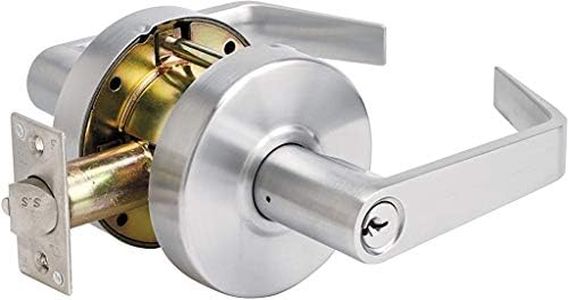 Master Lock Keyed Entry Door Lock, Commercial Lever Style Handle, Brushed Chrome, SLCHKE26D