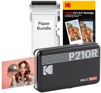 KODAK Mini 2 Retro 2x3" Portable Photo Printer, 38 Sheets, Bluetooth Smartphone Printer for iPhone & Android, Instant Color Prints, 4PASS Dye Sublimation, Black