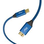 rts Usb C To Micro B External Hard Disk Drive Hdd Cable(50Cm)Micro B To Usb C Cord 10Gbps Usb C To Portable Hard Disk Cable Compatible For Wd Seagate Hitachi Buffalo,Lacie,iPad/Tablet,iPhone 15,Blue