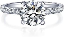 IMOLOVE Moissanite Engagement Ring D Color VVS1 Clarity Moissanite Engagement Rings for Women Wedding Rings for Women Lab Created Diamond Rings Promise Rings for Her-White-45-1CT