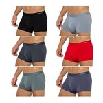 Arjen Kroos Men's Breathable Modal Microfiber Underwear Trunks Ice Silk Boxer Briefs Pack