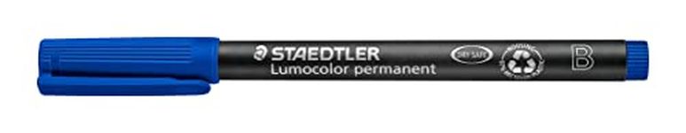 STAEDTLER 314-3 Lumocolor Permanent Pen, Bold Line Width, 1.0-2.5mm - Blue (Box of 10)