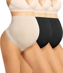 Boguish Seamless Maternity Shapewear Over Belly Support Thong High Waist Underwear Panties for Pregnancy, 3-pk Essentials, X-Large