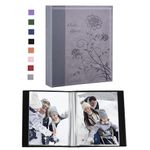 Artmag Small Photo Album 4x6 Photos, 2 Packs Leather Cover Mini Photo Book, Each Album with 26-Clear Page Holds 52 Pictures, Artwork or Postcards Storage (Grey)