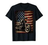 Motorcycle USA Flag Retro Biker T-Shirt