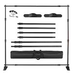 AA Printers Photography Backdrop Stand Kit Heavy Duty-Banner Stand Adjustable & Sturdy 2x3M, Photo Background Display Stand 8x10ft Telescopic Tube Trade Show Back Drop Stand with Carry Kit