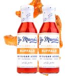 Gourmet Keto Buffalo Dipping, Marinade & Wing Sauce by Yo Mama’s Foods | (2) 13.75 Ounce Glass Bottles | Low/Zero Carb, No Sugar Added, Whole30, Paleo, Gluten and Soy Free, and Low Calorie!