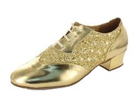 MGM-Joymod Men's Classic Ballroom Latin Modern Dance Shoes (Gold 4.5cm) 9 M UK