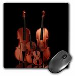 3dRose mp_200920_1 8" x 8" String Instruments Violin Bass and Cello Mouse Pad