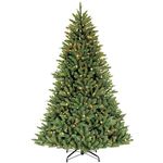 Puleo International 7.5-Foot Pre-Lit Fraser Fir Artificial Tree with 750 Clear UL-Listed Lights Christmas