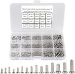 HanTof 750pcs M1.4/M1.6/M2/M2.5/M3 Phillips Pan Head Small Machine Screws,Tiny Screw,Micro Little Screws,Mini Screw Assortment Kit for Watch,Toy,Electronic Equipment Repair,Nickel-Plated Carbon Steel