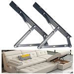 Sofa Bed Storage Lift Hinge, Adjustable Folding Sofa Storage MechanismHinge，Lifting Storage Sofa Hinge，Saving DIY Engineering Furniture Hardware,Gas Hydraulic Black (2pcs)