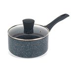 Russell Hobbs RH00845EU Nightfall Stone Saucepan with Lid 18cm - 2L Induction Saucepan, Non Stick Sauce Pot, Suitable for All Stoves, Stay Cool Handle, Multi Purpose Cooking Pot, Tempered Glass Lid