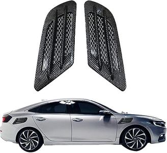 2 PCS Universal Hood Air Vents Car Hood Scoop Air Vent Wing Trim Fender Vent Universal Exterior Hood Air Vent Outlet Wing Trim Fit Carbon Fiber Exterior Glossy Trim Cars and Trucks Vent Accessories