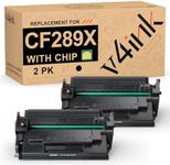 v4ink 89X Black High-Yield Toner Cartridge 2 Pack (Latest Upgraded Chip) Compatible Replacement for HP 89X CF289X 89A CF289A use in HP M507n M507dn M507x M507dng MFP M528dn M528f M528c M528z Printer