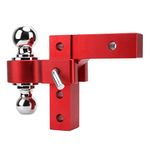 Tow Trailer Hitch, 6in Drop Universal Trailer Hitch Ball Mount Dual Balls for Towing Boats Campers Off Road Vehicles (Red)