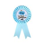 Satin Fabric Big Brother Tinplate Badge Pins, Birthday Boy Award Ribbon, Kids Birthday Baby Shower Rosette, Brooch Buttons Pin for Boy Birthday Party Decorations - Sky Blue