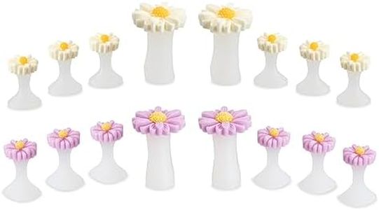 Separadores de Dedos del Pie Silicona Daisy Separadores de Uñas para Pedicura Gel Herramientas Accesorios Reutilizable para DIY Manicura Arte de Uñas Creativo Blanco Púrpura 16 Piezas