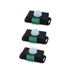 3 PCS Motion Sensor,DC 12-24V Infrared Sensor Human Body Induction Switch Automatic Smart LED Light（Black）