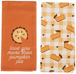 Pearhead Pumpkin Pie Dish Towels, Set of 2, Thanksgiving Décor, Fall Décor, Novelty Holiday Kitchen Towels, Thanksgiving Tea Towels