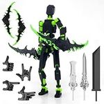 (Assembly Completed) 3D Printed Action Figure，T13 Robot Action Figure, T13 Collectible Action Figure Articulated, for Collectors Desktop Decorations ((Black Green))