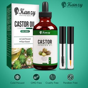 Kanzy Organic Castor Oil 100ml – Cold Pressed for Hair, Lashes, Brows, Skin