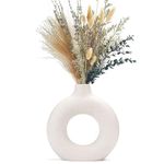 CEMABT Vases for Pampas Grass,Creative Vase Modern Home Decor,Handmade Vase White Ceramic Dried Flowers Craft Ornaments for Office Home Decoration