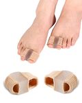 Toe Spacers for Women Men Bunion Correct, Toe Separators for Bunion Correction, Hammer Toe Straightener Toe Spreaders with 2 Elastic Toe Loops and Soft Gel Pads, Good for Relief (Large)