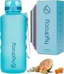 Hydracy Water Bottle with Time Marker - Large 2 Litre BPA Free Bottle & No Sweat Sleeve - Leak Proof Gym Bottle with Fruit Infuser Strainer & Times to Drink - Ideal for Fitness, Sports & Outdoors