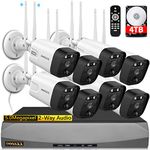 (5.5MP & PIR Detection) 2-Way Audio, Dual Antennas Outdoor Security Wireless Camera System WiFi Video Surveillance Cameras DVR NVR Kits