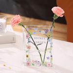 PORPAN Book Vase, Acrylic Book Vase for Flowers, Book Flower Vase Clear, Book Shaped Vase, A Book About Flowers Vase, Modern Decorative Vase for Home, Office, Bedroom, Living Room, Dining Table