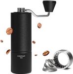 TIMEMORE Chestnut C2S Manual Coffee Grinder Capacity 25g with CNC Stainless Steel Conical Burr, Internal Adjustable Setting, Double Bearing Positioning, Hand Grinder Gift (C2S Black)