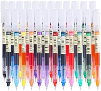RIANCY Rolling Ball Pens Quick Dry Ink 0.5 mm Extra Fine Point Pens 24 Pcs Liquid Ink Pen Rollerball Pens Multicolored ink pens