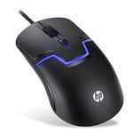 HP M100 USB Wired Gaming Optical Mouse with LED Backlight and Adjustable 1000/1600 DPI Settings, 3 Buttons and Press Life Up to 5 Million Clicks, 1 Year Warranty (3DR60PA, Black)