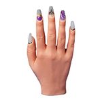 Professional Silicone Practice Hand for Acrylic Nails by Nail Nobility - Full Poseable Hand for Practicing Nail Art, Acrylic, Gel Techniques by Nail Techs Artists - Flexible, Reusable, Realistic