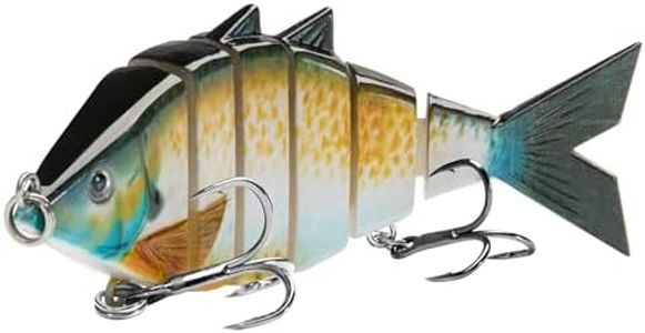 BASSDASH Bone Swimbait Multi Jointed Hard Fishing Lure for Bass Trout Bluegill Pike with Angled Cut Segments 3.7in/0.66oz