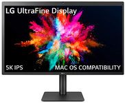 LG Electronics 27"(68.58Cm) Ultrafine 5K (5120 X 2880 Pixels) IPS LCD Monitor with Mac Os Compatibility, Thunderbolt 3 Port with 94W Power Delivery - 27Md5Kl, Black